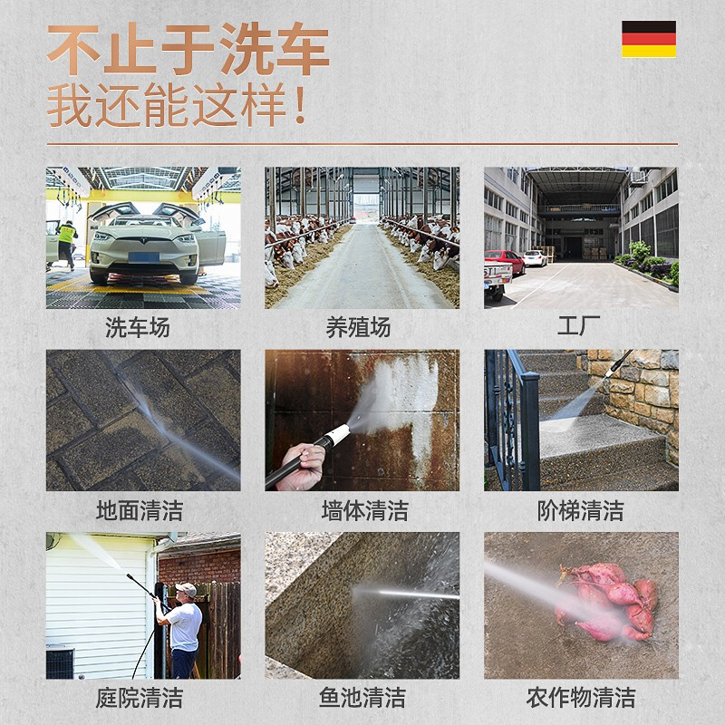 杰诺家用洗车机多功能高压清洗机商用洗车神器大功率水泵汽车水枪 升级H2Spro【压力表+调压】